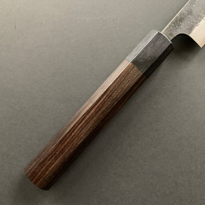 Sujihiki knife, Aogami 2 with Iron cladding, Kurouchi and Nashiji finish - Wakui