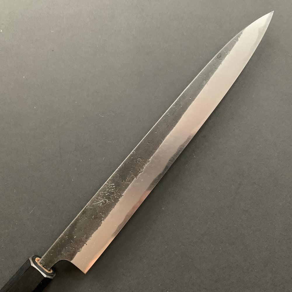 Sujihiki knife, Aogami 2 with Iron cladding, Kurouchi and Nashiji finish - Wakui