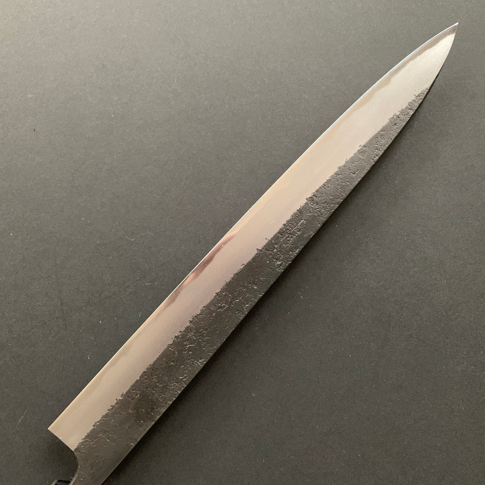 Sujihiki knife, Aogami 2 with Iron cladding, Kurouchi and Nashiji finish - Wakui