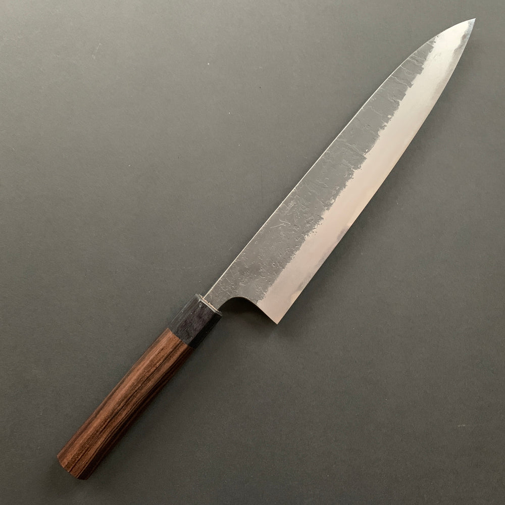 Gyuto knife, Aogami 2 with Iron cladding, Kurouchi and Nashiji finish - Wakui