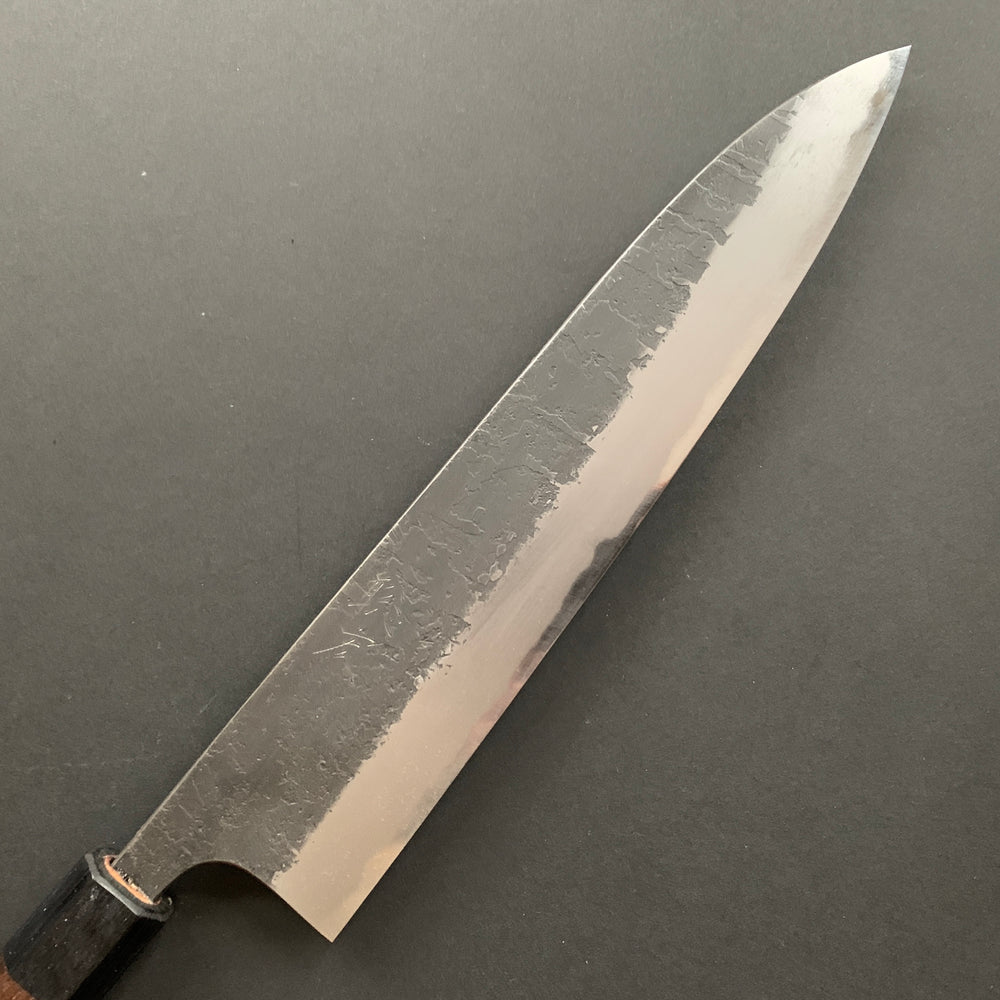 Gyuto knife, Aogami 2 with Iron cladding, Kurouchi and Nashiji finish - Wakui