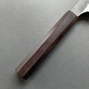 Petty knife, Shirogami 2 with iron cladding, Nashiji Kurouchi finish - Naoki Mazaki