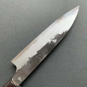 Petty knife, Shirogami 2 with iron cladding, Nashiji Kurouchi finish - Naoki Mazaki