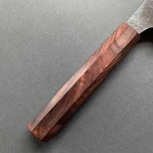 Petty knife, Shirogami 2 with iron cladding, Nashiji Kurouchi finish - Naoki Mazaki