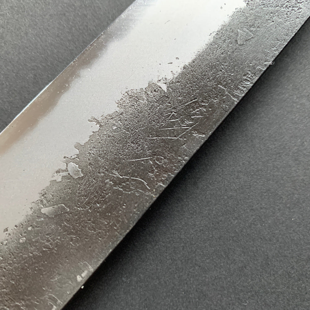 Petty knife, Shirogami 2 with iron cladding, Nashiji Kurouchi finish - Naoki Mazaki