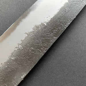 Petty knife, Shirogami 2 with iron cladding, Nashiji Kurouchi finish - Naoki Mazaki