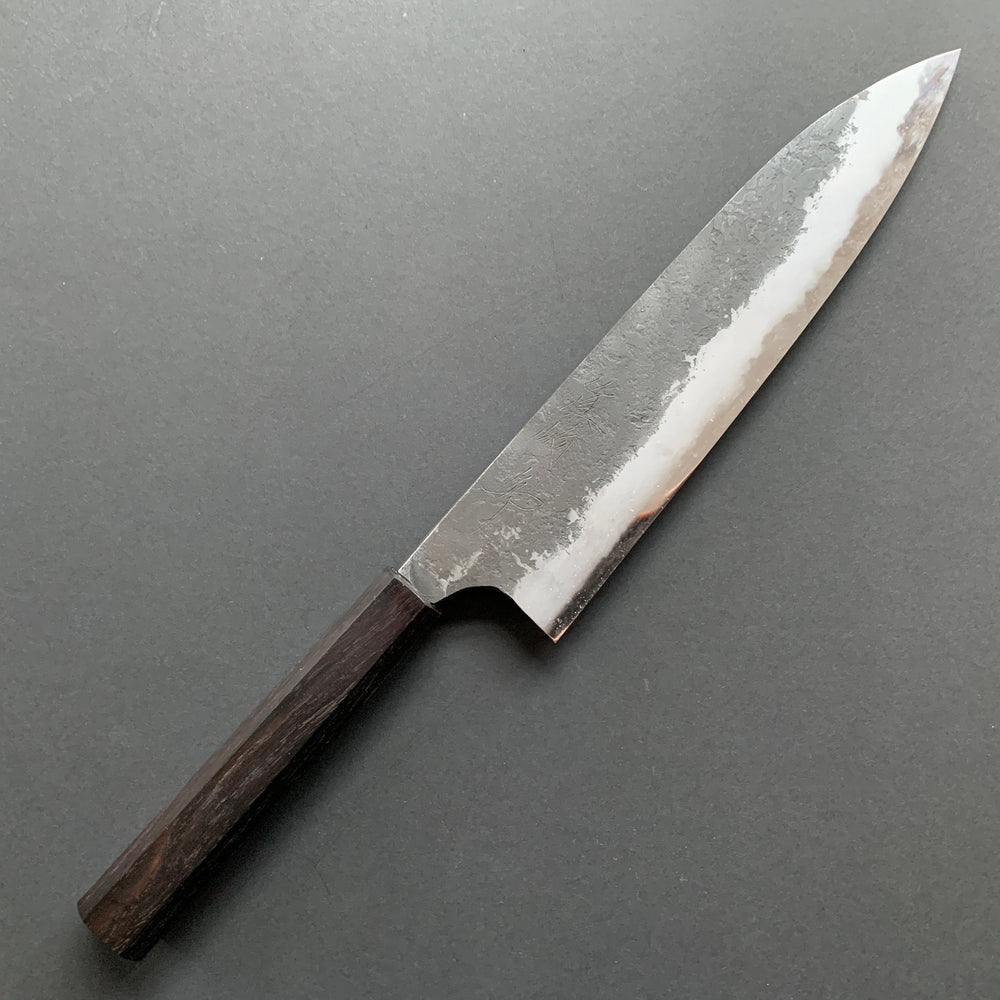 Gyuto knife, Shirogami 2 with iron cladding, Nashiji Kurouchi finish - Naoki Mazaki