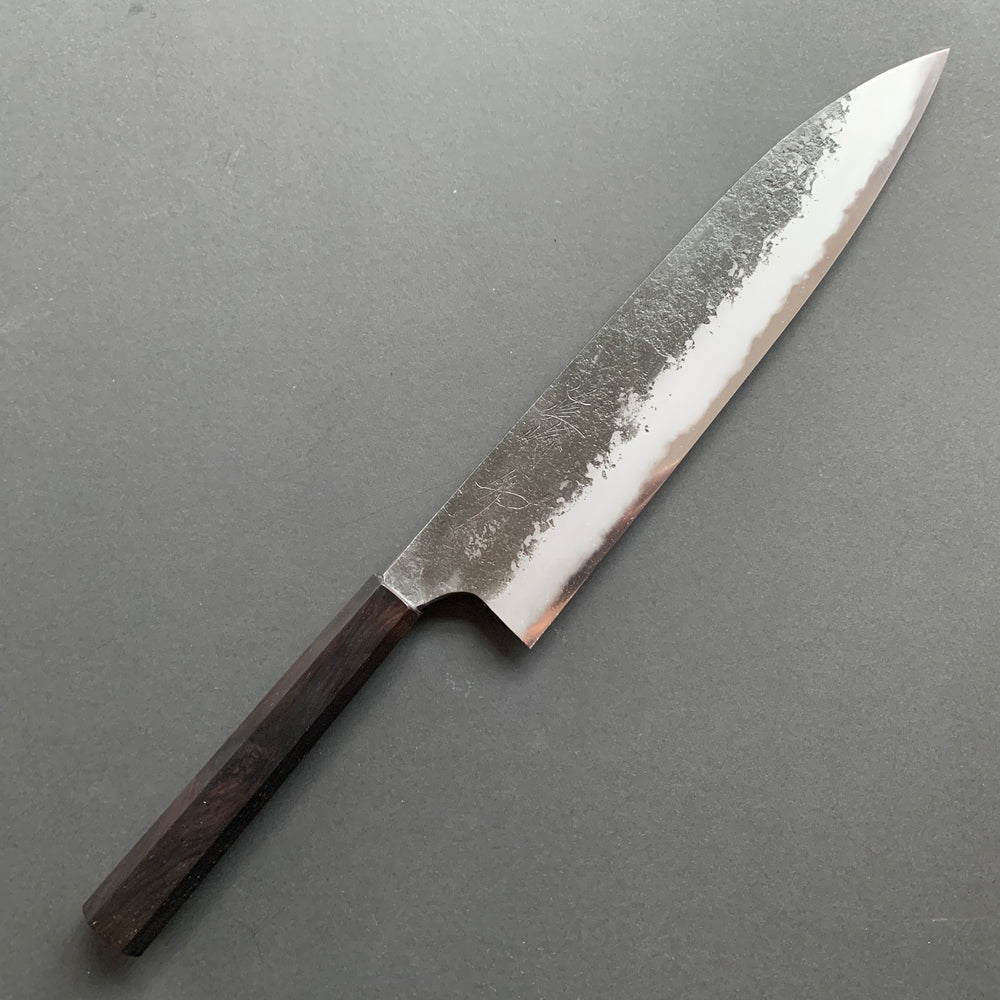 Gyuto knife, Shirogami 2 with iron cladding, Nashiji Kurouchi finish - Naoki Mazaki