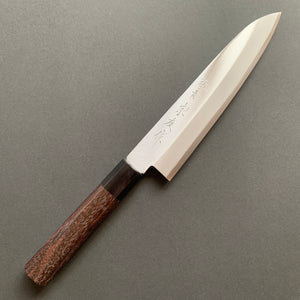 Gyuto knife, Aogami Super carbon steel core with stainless steel cladding, Polished finish - Miki Hamono