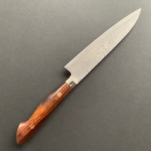 Petty knife, SG2 powder steel, Damascus finish, Western style Desert Ironwood handle - Shigeki Tanaka