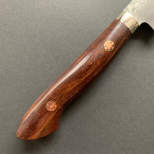 Petty knife, SG2 powder steel, Damascus finish, Western style Desert Ironwood handle - Shigeki Tanaka