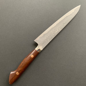 Petty knife, SG2 powder steel, Damascus finish, Western style Desert Ironwood handle - Shigeki Tanaka