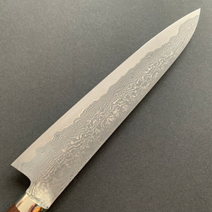 Petty knife, SG2 powder steel, Damascus finish, Western style Desert Ironwood handle - Shigeki Tanaka