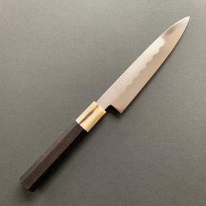 Honyaki Petty knife, Shirogami 3 Carbon steel, mirror polish finish, Ebony handle - Ikeda