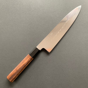 Honyaki Gyuto knife, Shirogami 2 Carbon steel, Water quenched, mirror polish finish - Ikeda