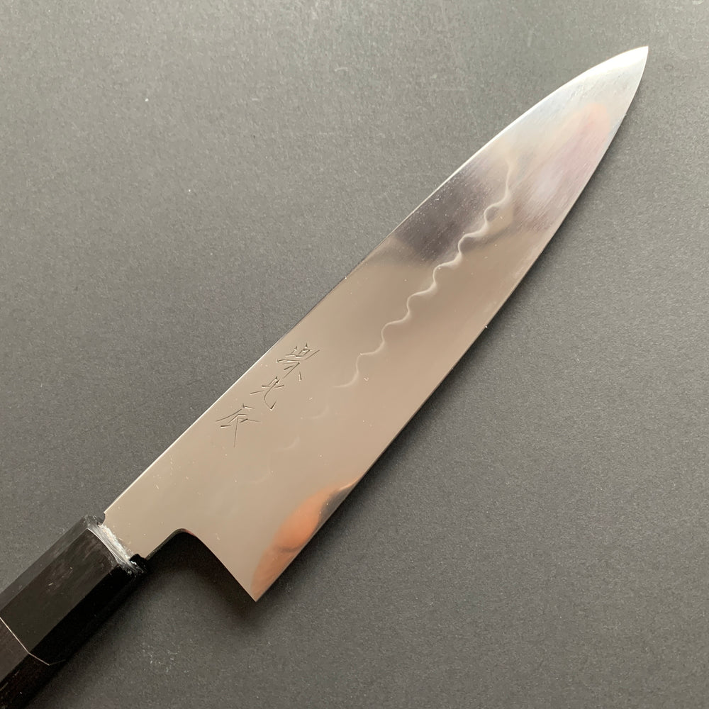 Honyaki Gyuto knife, Shirogami 2 Carbon steel, Water quenched, mirror polish finish - Ikeda