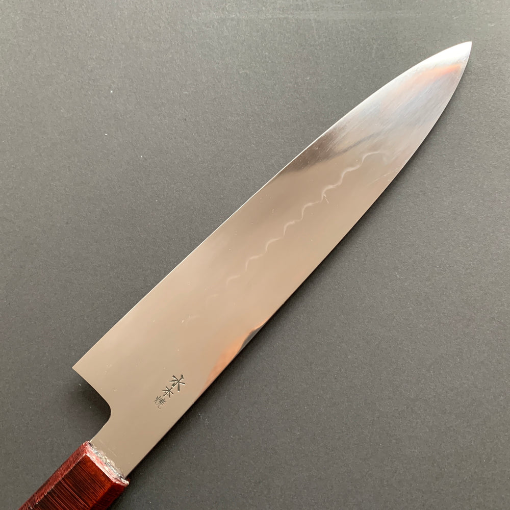 Honyaki Gyuto knife, Shirogami 2 Carbon steel, mirror polish finish - Ikeda