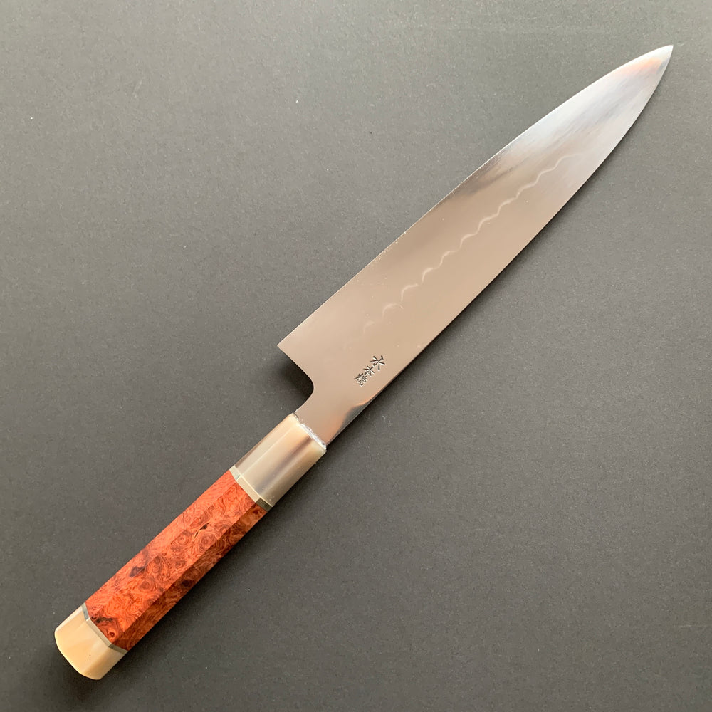 Honyaki Gyuto knife, Shirogami 2 Carbon steel, mirror polish finish - Ikeda