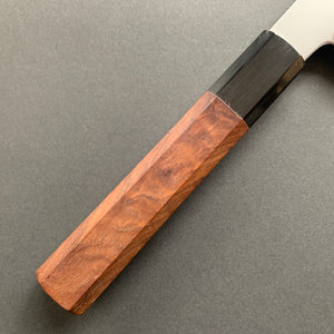 Honyaki Gyuto knife, Shirogami 3 Carbon steel, mirror polish finish, Walnut handle - Ikeda