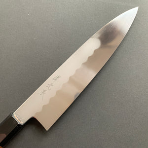 Honyaki Gyuto knife, Shirogami 3 Carbon steel, mirror polish finish, Walnut handle - Ikeda