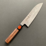 Santoku knife, SG2 powder steel, Damascus finish, Burnt Chestnut handle - Shigeki Tanaka