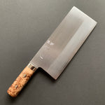 Chinese Cleaver, Ginsan stainless steel with stainless steel cladding, polished finish, Turquoise handle - Nakagawa Hamono