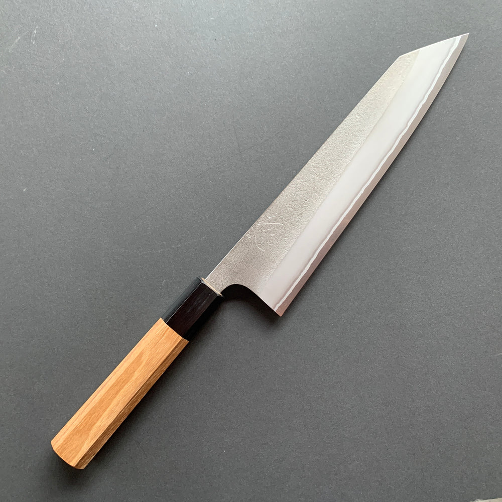 Kiritsuke Gyuto knife, Shirogami 2 with stainless steel cladding, nashiji finish - Yoshikane