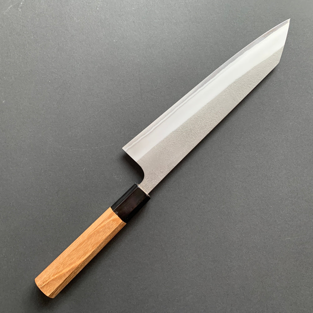 Kiritsuke Gyuto knife, Shirogami 2 with stainless steel cladding, nashiji finish - Yoshikane