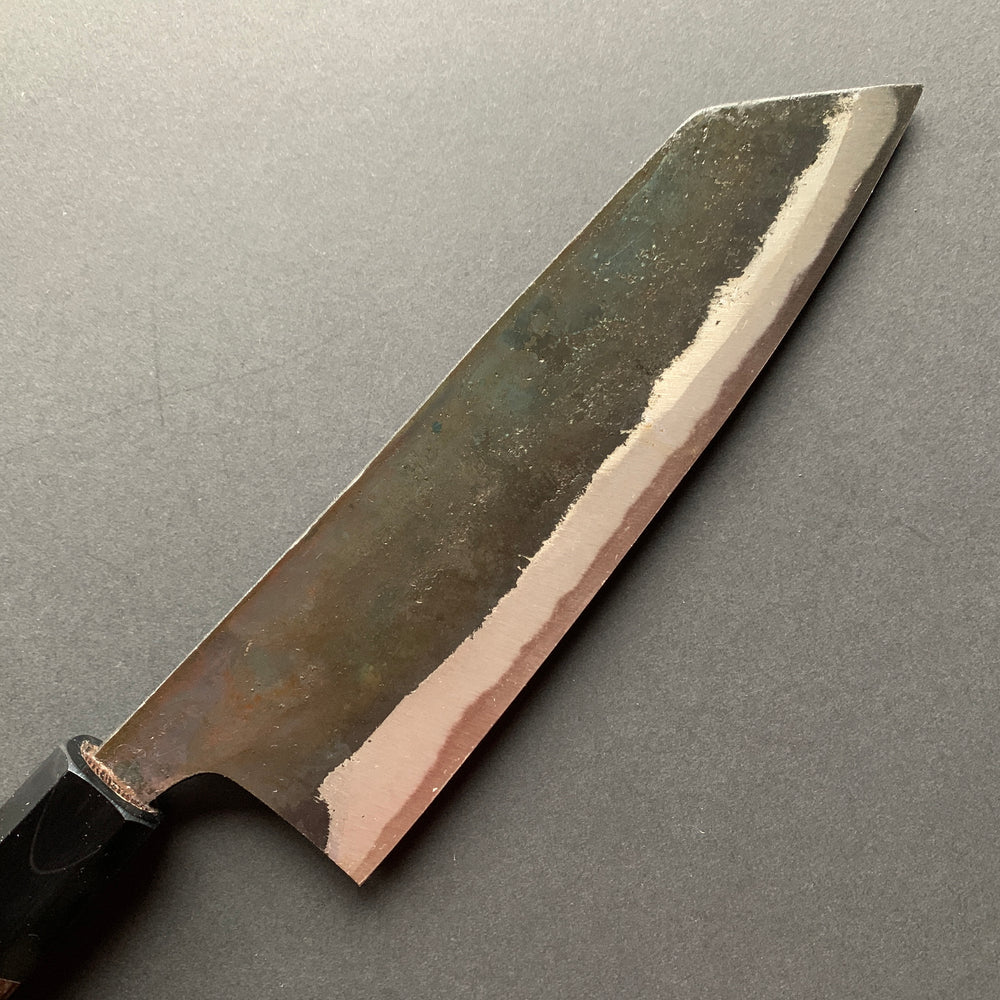 Bunka knife, Aogami 2 with iron cladding, Kurouchi finish, Kurokuma range - Hatsukokoro