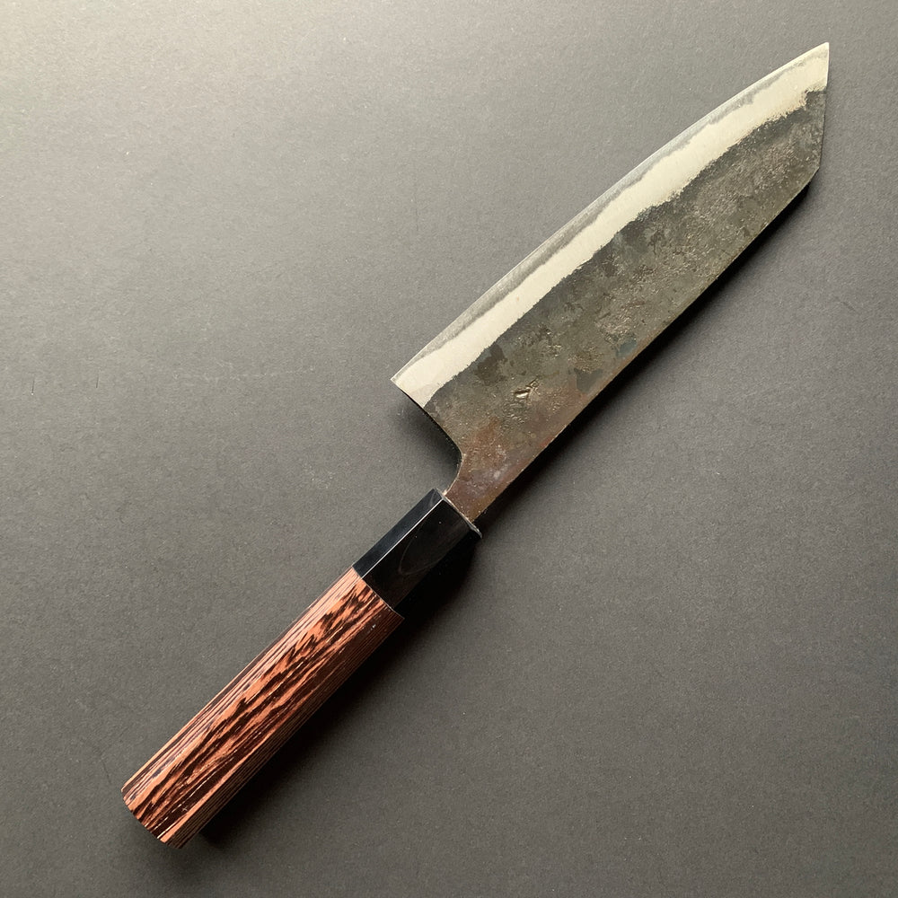 Bunka knife, Aogami 2 with iron cladding, Kurouchi finish, Kurokuma range - Hatsukokoro