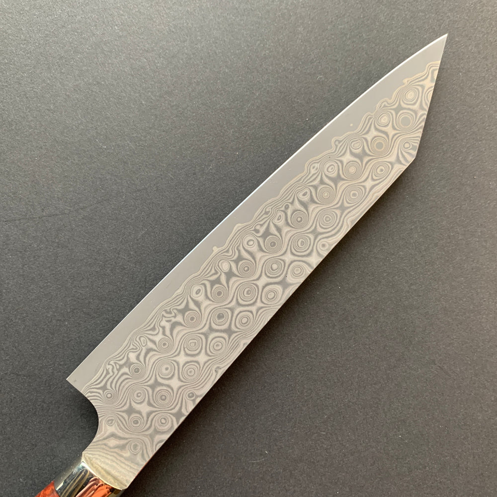 Kiritsuke Petty knife, SG2 powder steel, Damascus finish, Western style Karin handle - Nigara