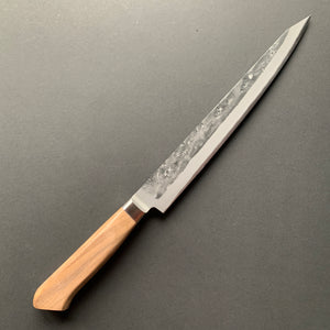 Kiritsuke Sujihiki Knife, Aogami 2 core with stainless steel cladding, nashiji finish - Tadafusa