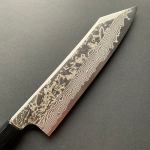 Gyuto knife, SLD steel, Blasted Kurouchi and Damascus finish - Hatsukokoro