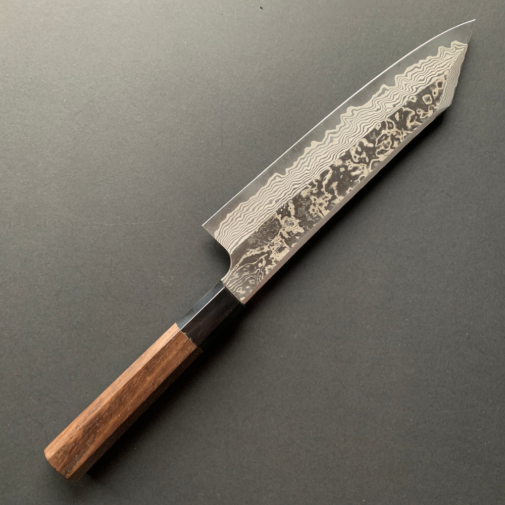 Gyuto knife, SLD steel, Blasted Kurouchi and Damascus finish - Hatsukokoro