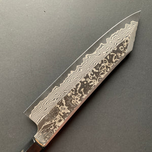 Gyuto knife, SLD steel, Blasted Kurouchi and Damascus finish - Hatsukokoro