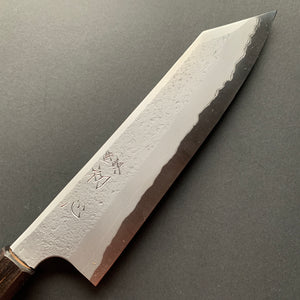 Kiritsuke Gyuto knife, Aogami 2 carbon steel with iron cladding, Nashiji Damascus finish, Ryusui range - Hatsukokoro