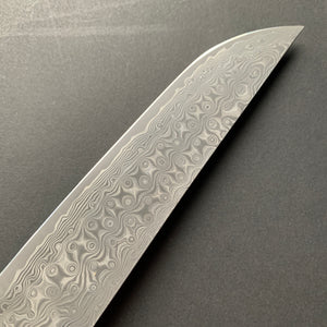 Sakimaru Sujihiki knife, SG2 powder steel, Damascus finish, Western style Karin handle - Nigara