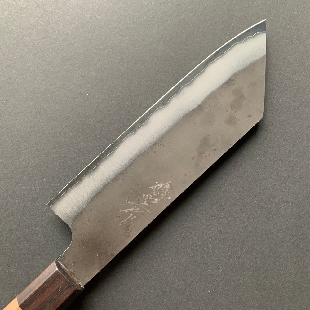 Bunka knife, Aogami Super carbon steel with Stainless Steel cladding, Kurouchi finish - Kenshiro Hatono