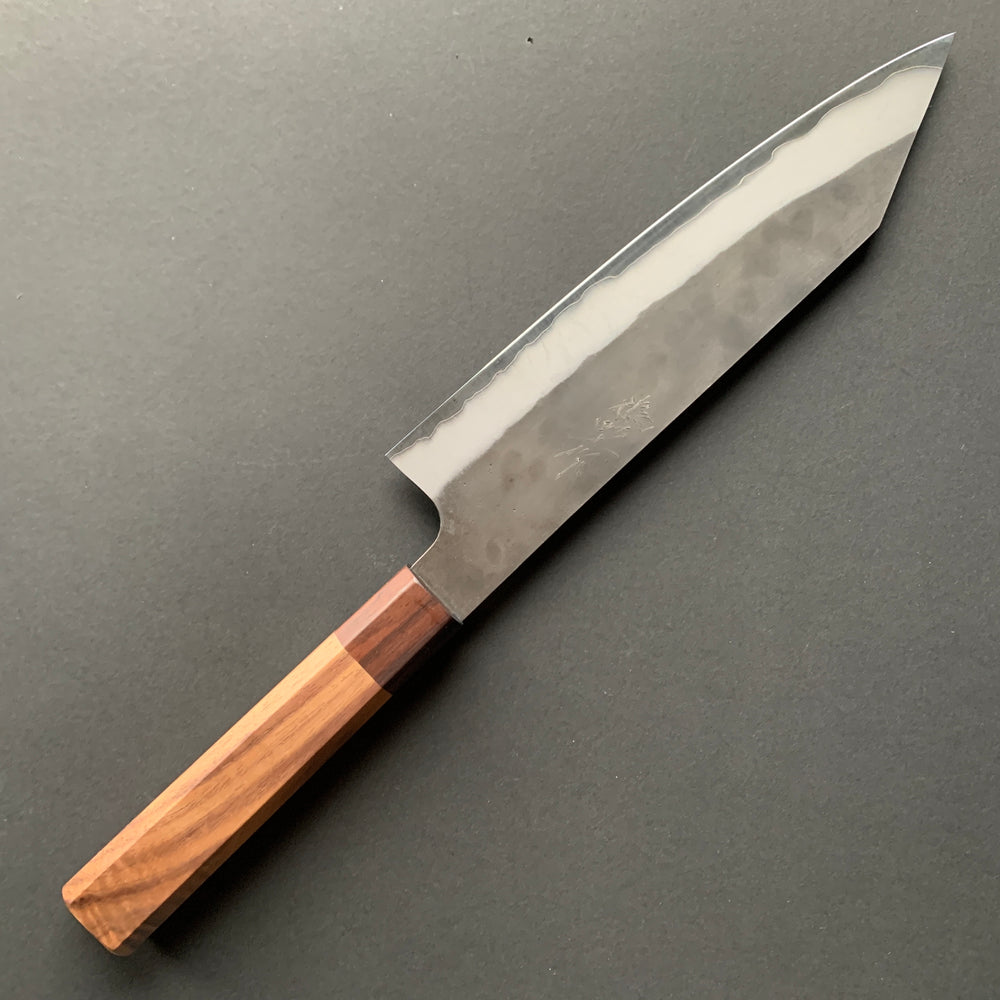 Kiritsuke Gyuto knife, Aogami Super carbon steel with Stainless Steel cladding, Kurouchi finish - Kenshiro Hatono