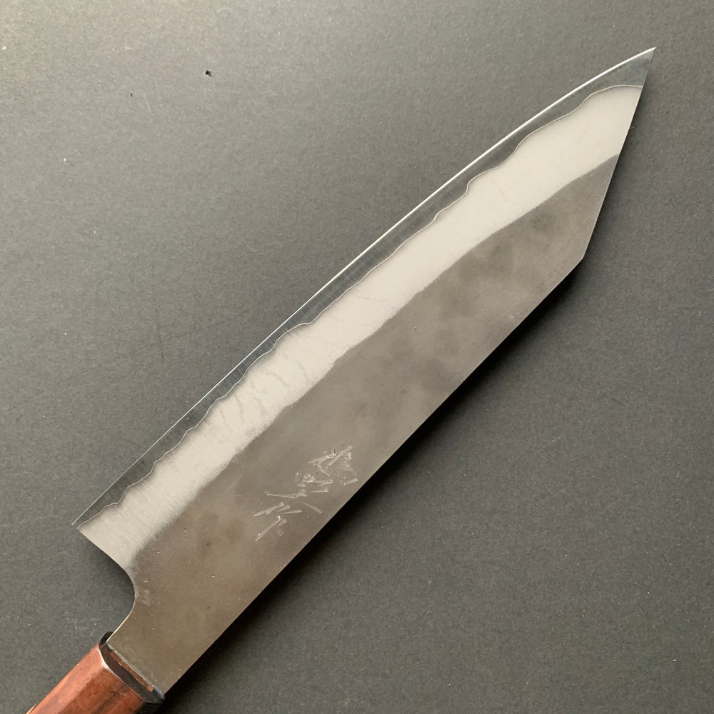 Kiritsuke Gyuto knife, Aogami Super carbon steel with Stainless Steel cladding, Kurouchi finish - Kenshiro Hatono