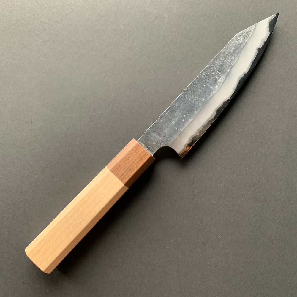 Petty knife, Shirogami 1 carbon steel with Stainless Steel cladding, Nashiji finish - Kenshiro Hatono