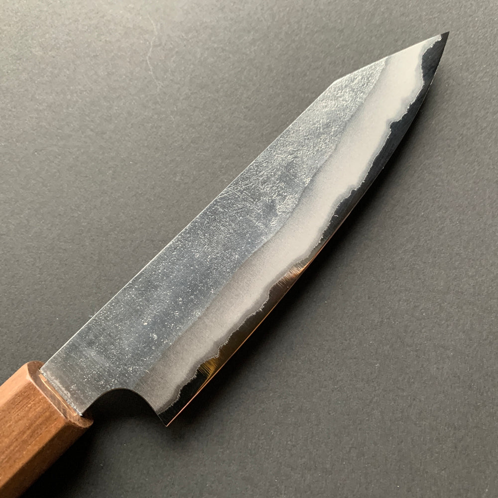 Petty knife, Shirogami 1 carbon steel with Stainless Steel cladding, Nashiji finish - Kenshiro Hatono