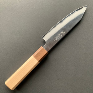 Petty knife, Shirogami 1 carbon steel with Stainless Steel cladding, Nashiji finish - Kenshiro Hatono