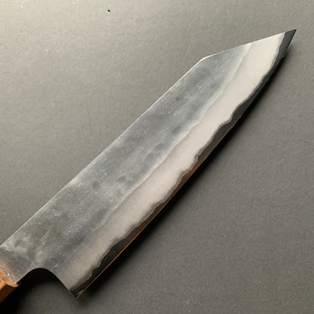 Kiritsuke Gyuto knife, Shirogami 1 carbon steel with Stainless Steel cladding, Nashiji finish - Kenshiro Hatono