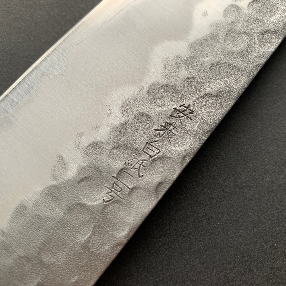 Gyuto knife, Shirogami 2 with stainless steel cladding, Tsuchime finish - Tsunehisa