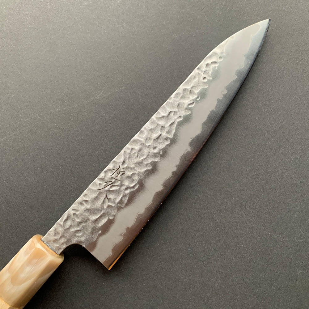 Gyuto knife, Shirogami 1 with stainless steel cladding, Tsuchime finish - Tsunehisa