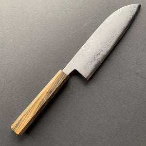 Santoku knife, Aogami 2 carbon steel, Migaki Damascus finish - Hatsukokoro