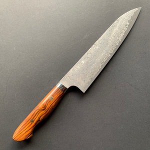 Gyuto knife, SG2 powder steel, Damascus finish, Western style Ironwood handle - Nigara