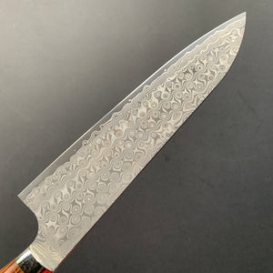 Gyuto knife, SG2 powder steel, Damascus finish, Western style Ironwood handle - Nigara