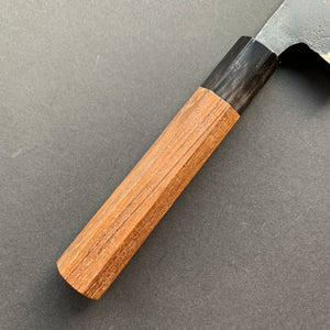 Small Nakiri knife, Aogami 2 with iron cladding, Kurouchi finish, Kurogane range - Hatsukokoro